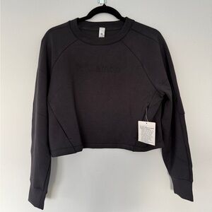 NWT lululemon smooth pacer cropped pullover graphic black size 6